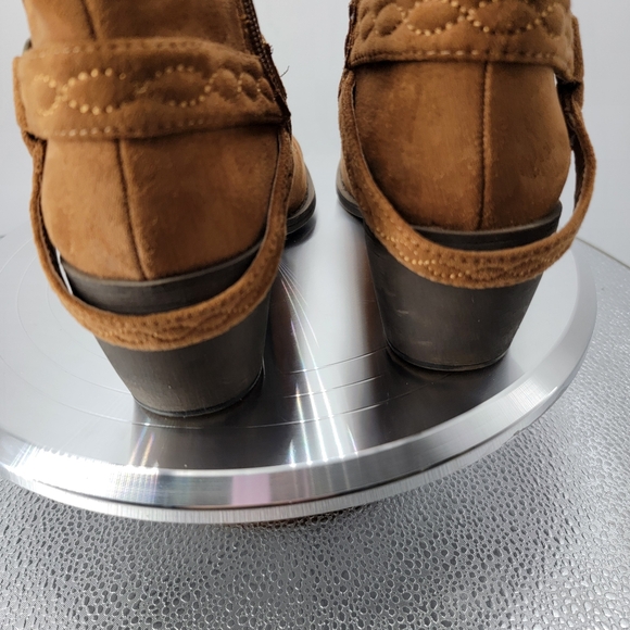 Western Tan suede ankle boots SZ 6 1/2 - Picture 6 of 10